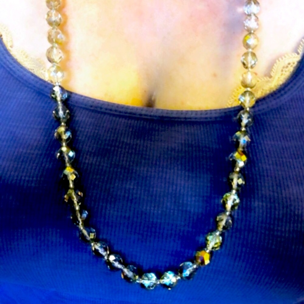 Vintage Genuine crystal beaded strand. 17” long